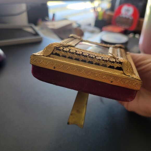 Reuge Music Box Vntg Ornate Gold Framed Madonna & Child Icon Religious FLAW - Picture 5 of 10